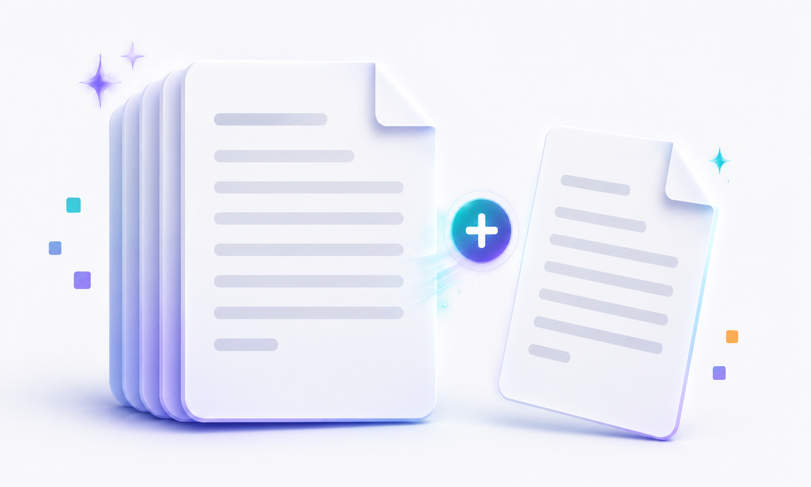 Digital Wizard additional page add-on for document cleanup and formatting, illustrated by a new page joining a stack of formatted documents